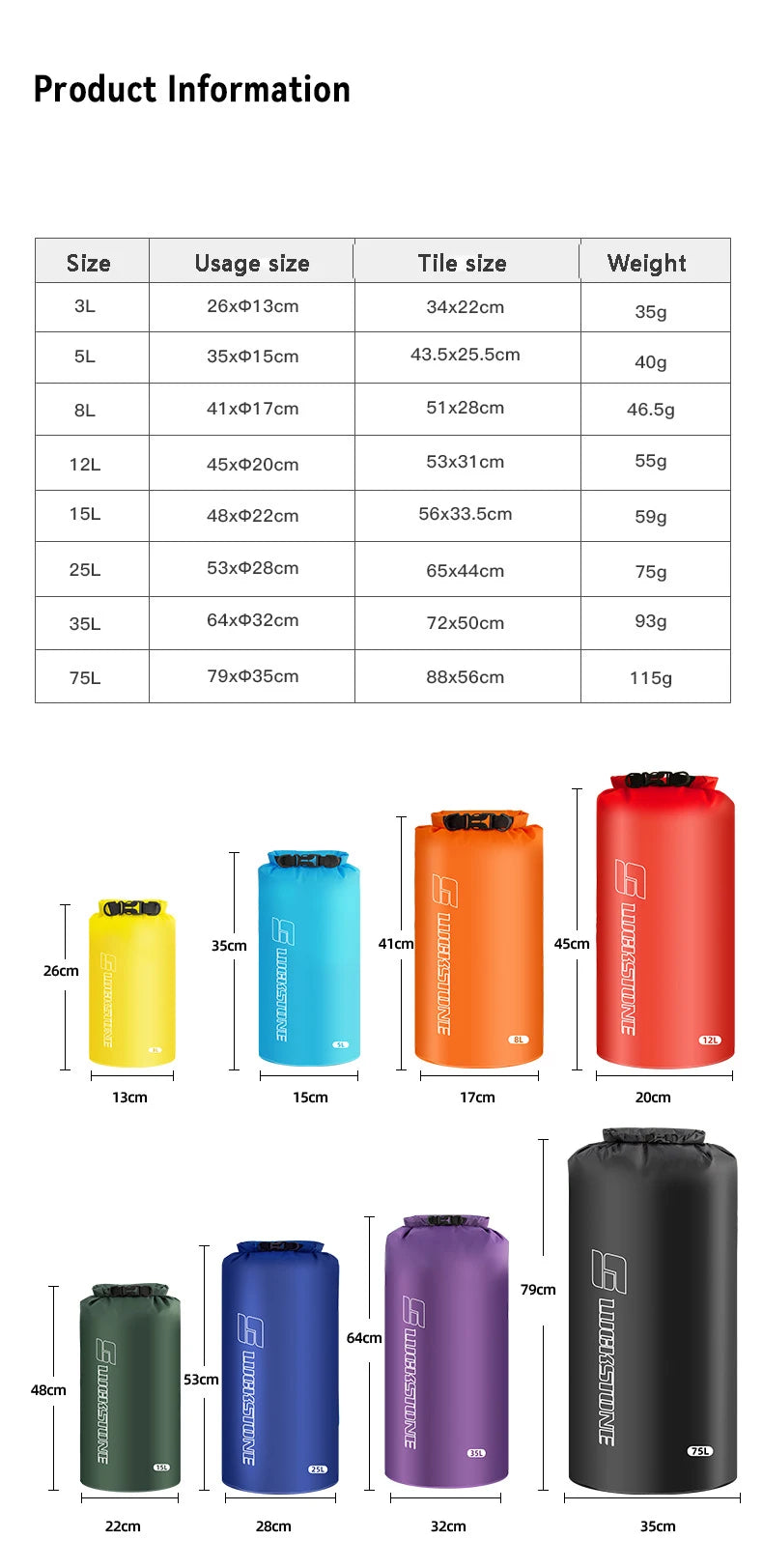 Dry Pack Stuff Sack Set